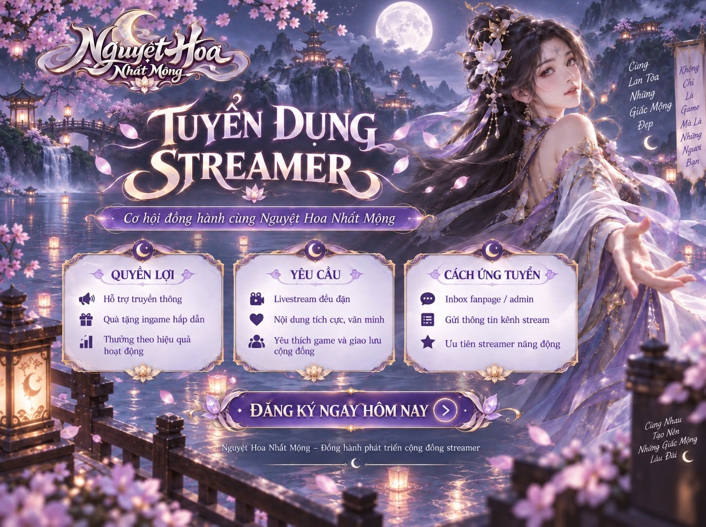 Tuyển Streamer đồng hành cùng Nguyệt Hoa Nhất Mộng